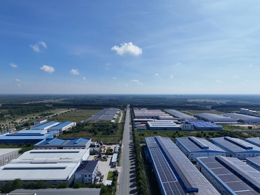 Solar company facility with equipment storage and office workspace